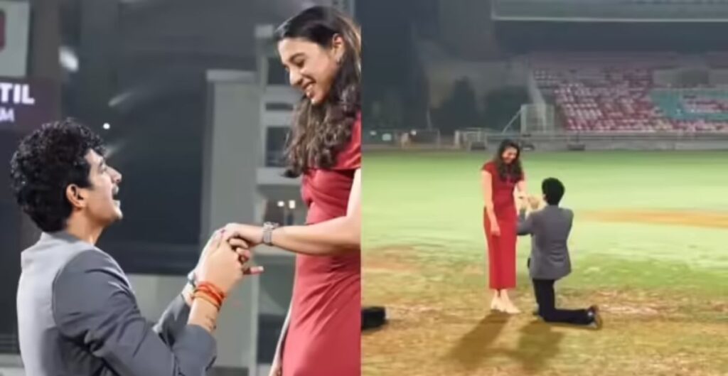 स्मृति मंधाना को स्टेडियम में वन-नी डाऊन प्रपोज… जिस मैदान पर जीता था वर्ल्ड कप, वहीं पलाश मुच्छल ने ऐसे जीता दिल स्मृति मंधाना