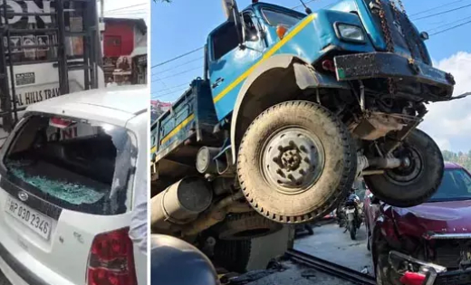 शिमला के समरहिल चौक पर अचानक पीछे लुढकी यात्रियों से भरी बस, हैंडब्रेक फेल होने से मची अफरा-तफरी